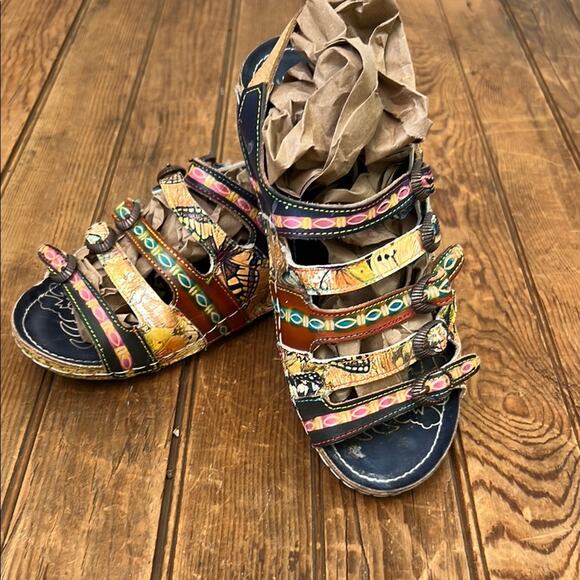 Women’s  L Artiste Colorful strappy boho Sandals - Picture 1 of 6